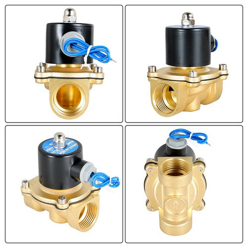 AC 110V 120V Volt NC 1" NPT Electric Solenoid Valve Brass Water Air Gas