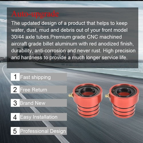 2PCS Red MG21103 Front Axle Tube Seal Pair For 87-17 Jeep Wrangler