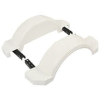 2 Single Axle Trailer Fenders w/ Top Step For 13" Wheels Tires Skirt Boat White