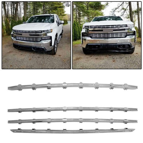 Snap On Chrome Grille Trim Molding Covers for 19 21 Chevy Silverado 1500 LT RST