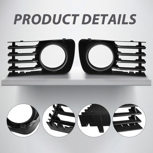 Front Lower Grille Pair Fog Light Covers with Hole for Toyota Prius 2004-2009