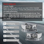 For GMC Sierra 1500 99-07 & Yukon 00-06 L+R Headlight Replacement Halogen Black