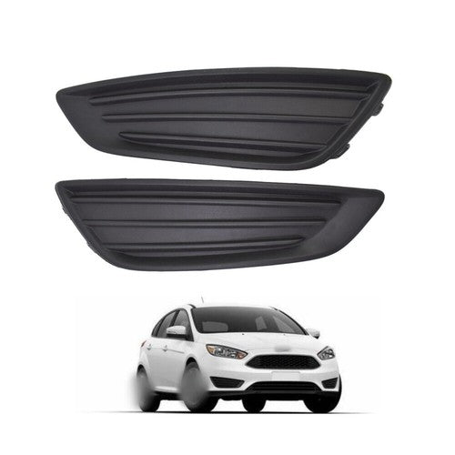 Left&Right Black Fog Light Cover For Ford Focus 15-2017 2018 Frame Bezel Trim