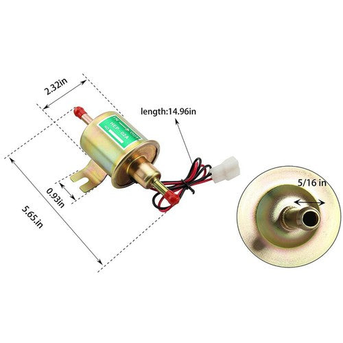 New 12V Universal 4-6PSI Gas Inline Low Pressure Electric Fuel Pump HEP-02A
