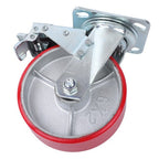 1 x 6' Heavy Duty Metal CASTERS  Construction Red With Brakes