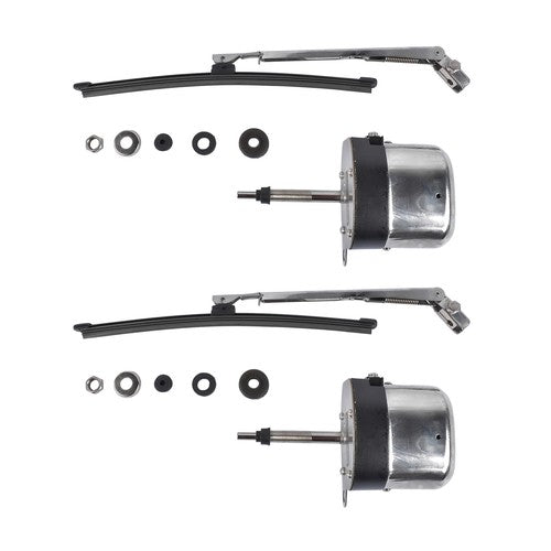 Stainless Windshield Wiper Motor Kit Street Hot Rod Universal Boat For Chevy 12V