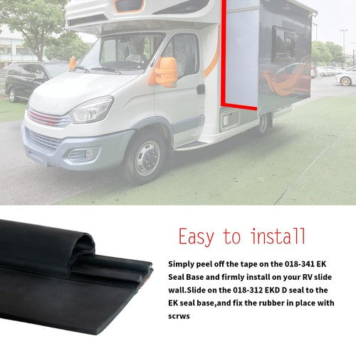 RV Seal 018-341 EK Seal Base with 2” Wiper 1/2” x 2.75” x 35’