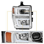 Pair LED Projector Headlights Headlamps for 2008 2009 2010 Ford F250 F350 F450