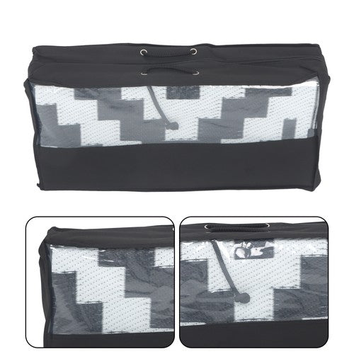 8x10ft Outdoor Plastic Straw Rug For Camping Outdoor Carpet Black & White
