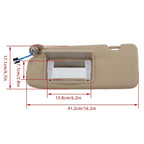 Beige Plastic Driver Side Sunvisor With Lights And Mirror For 17-22 Honda CR-V