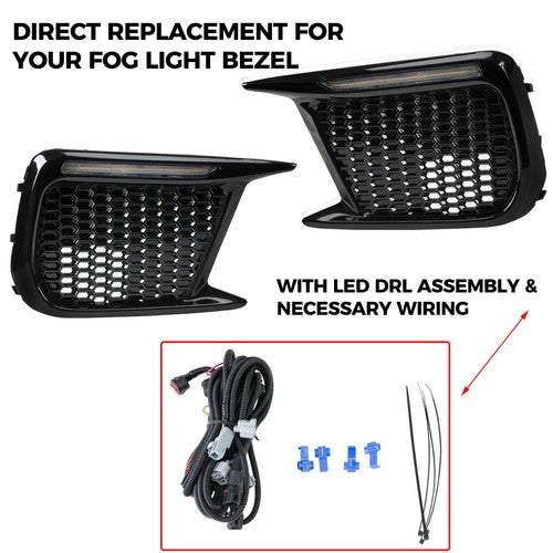 For 2018-up Subaru WRX STI Sequential/Switchback LED DRL Fog Light Bezels LH&RH
