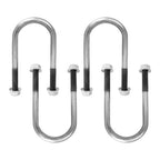 Trailer U Bolt Kit for 2 Inch Axle Tube 6 Inch Long Set Of 4 Bare Metal