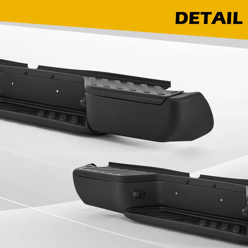 Black Steel Rear Step Bumper for 2005-2021 for Nissan Frontier no Sensor Holes