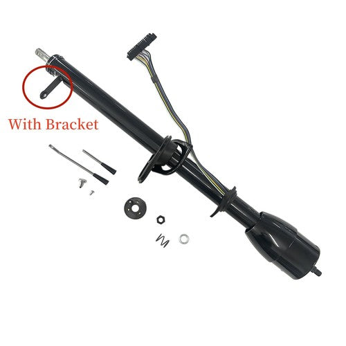 Set of 35'' Black Tilt Steering Column Manual Floor Shift Without Key & Adapter