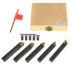 5-piece 1/2 " New lathe indexable carbide insert + turning tool bit holder kit