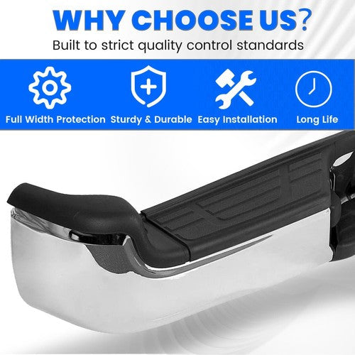 Chrome Rear Bumper Assembly Steel with Light for Toyota Tacoma Pickup 2005-2015
