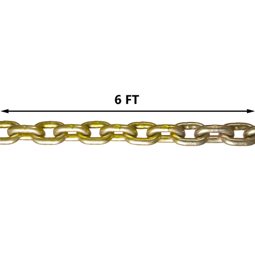 2PCS 5/16"x6' G80 Chain Lifting Sling 2 Legs 3T 6600lbs Capacity Grab Hooks