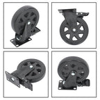 4 × 6" Heavy Duty Caster 360° steering Black W/Brake Quiet, Smooth