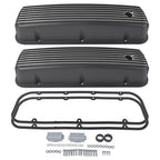 3-11/16" Tall Finned Valve Covers Polished Fits Chevy BBC 396-502 1965-1995