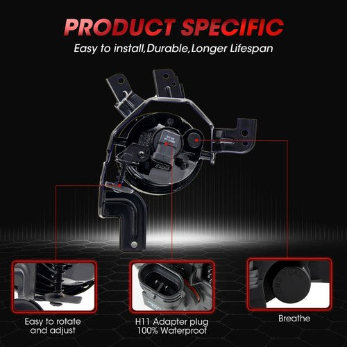 Fog Light Assembly for 2007 2008 2009 for Honda CRV Switch Wiring Kit Clear
