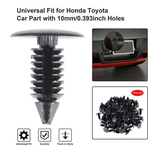 100Pcs 8mm Dia Hole Plastic Rivets Fasteners Brand New For Auto Bumper Fender