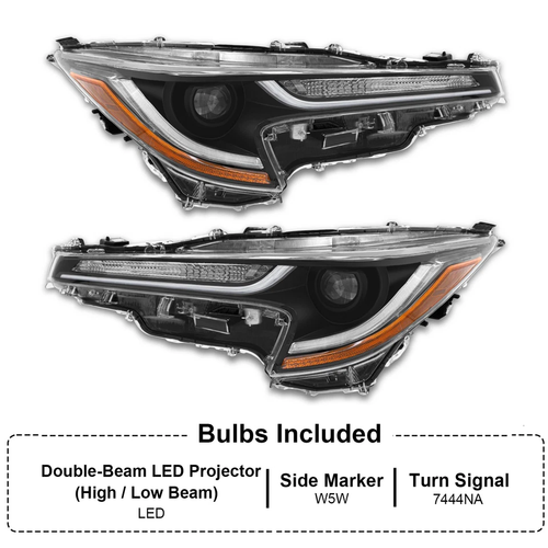 LED Headlight Pair with Turn Signal Light for 2020-2022 Toyota Corolla L LE