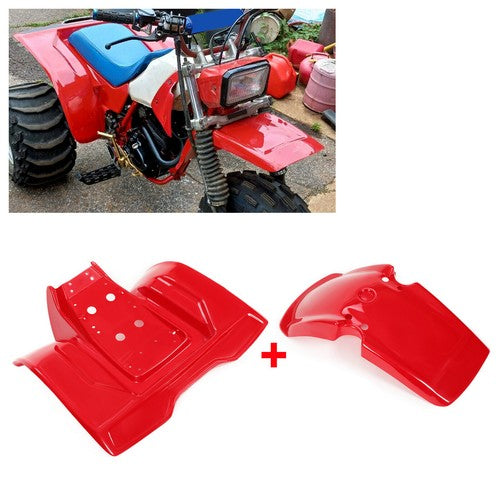 Red ABS Plastic Front Rear Fenders for Honda ATC 200X 3 Wheeler 1983 1984 1985