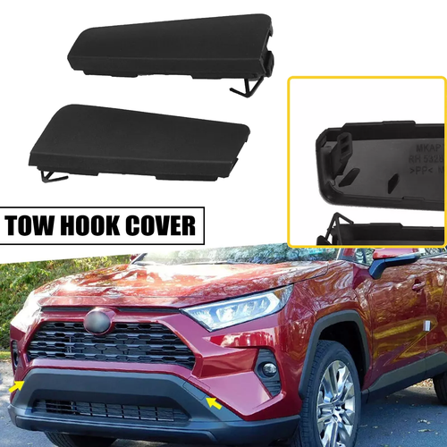 Front Bumper Tow Hook Eye Cover Cap 2X for Toyota RAV4 2019 2020 2021 2022 2023