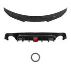 Fit 2018-2024 Infiniti Q50 Rear Diffuser & Trunk Spoiler Wing Carbon Fiber Style