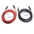 Solar Panel Extension Cable Wire Connector 1 Pair 30ft Black + Red 12AWG New