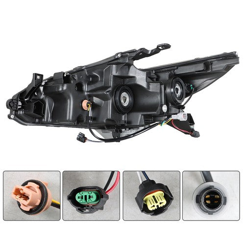 Halogen Headlight For Nissan Altima 2016-2018 Passenger Side Right Housing Black