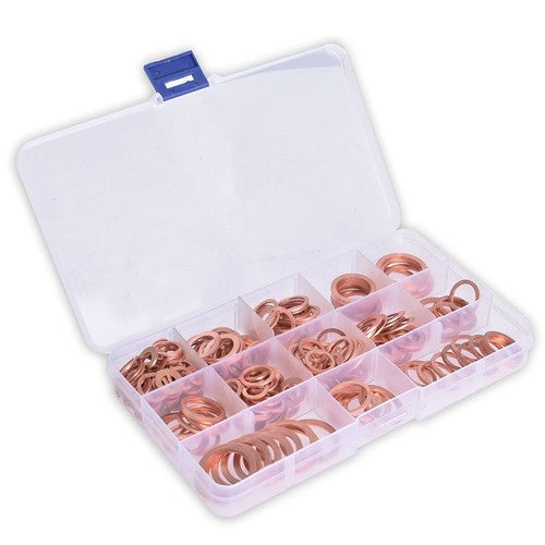 Assorted Solid Copper Crush Washers Seal Flat Ring Hydraulic Fittings Set 280pcs