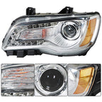 Pair Set For Chrysler 300 2011-2014 Headlight Replacement Halogen Clear Lens L+R