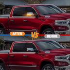 Rear Mirror LED Smoke Sequential Turn Signal Light For 2019-2022 Dodge Ram 1500