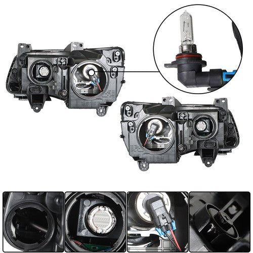 Headlight Black Pair Projector For Chrysler 300 11-14 Passenger + Driver Side