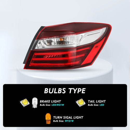 Tail Light Brake Lamp for Honda Accord 2016-2017 Outer Rear Right Passenger Side