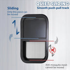 24 Inch By 15 Inch For Camper Cargo Trailer Slider RV Window With Trim Ring Screen Black