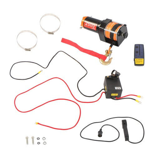 12V 2500LBS1.2HP Electric Winch 50ft Synthetic Rope Wireless & Wired Remote