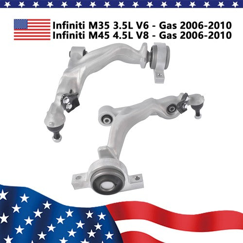 2* Front Lower Control Arms & Ball Joint for 06-10 Infiniti M35 M45 Sedan RWD