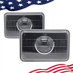 4 PCS 4x6" Clear Lens Chrome Black Headlight Fits For 1998-2002 Pontiac Firebird
