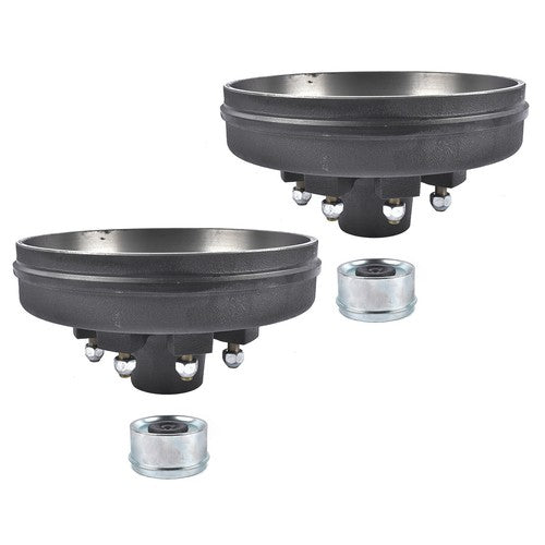 2 Pack 12"x2" Trailer Brake Hub Drum Kit 8 on 6.5" Bolt Pattern for 7000lbs Axle