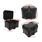 45L Motorcycle Rear Tour Box Top Case with Security Lock Helmet Case Waterproof