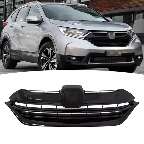 Front Bumper Gloss Black Mesh Grille Grill for 2017-2019 for Honda CR-V