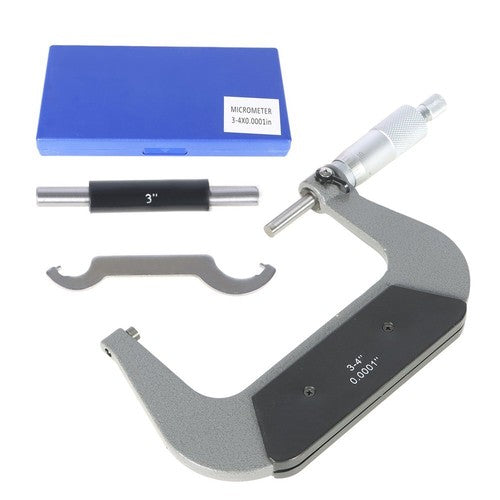 Outside Micrometer 3-4"/0.0001" Carbide Tipped High Quality Precision Micrometer