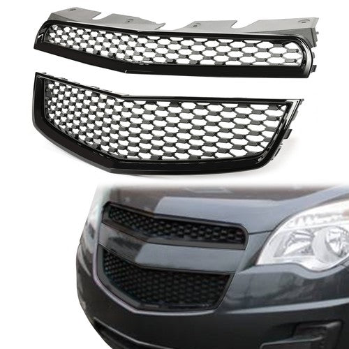 Black Front Upper Bumper Grille Honeycomb For 10-15 Chevy Equinox