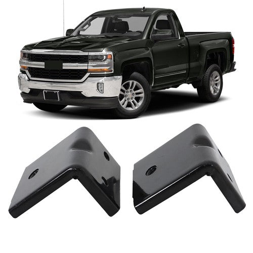 Left+Right Side Black Metal Suit For 16-18 Silverado 1500 Front Bumper Bracket