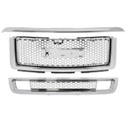 Upper Lower Grille Hood Molding Chrome for 2007-13 GMC Sierra 1500 Denali Pickup