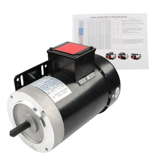 New 2 HP General Electric Motor 3 Phase 56C Frame 1800 RPM TEFC 230 / 460 Volt