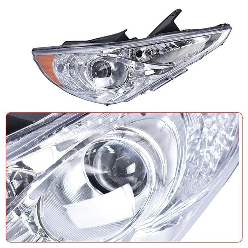 2x For Hyundai Sonata 11-14 Chrome Housing Amber Corner Projector Headlights
