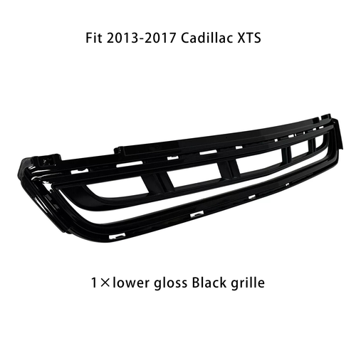 Front Bumper Black Upper Grille Lower Grill 2PCS for 2013-2017 for Cadillac XTS